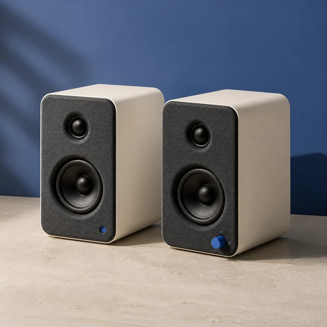 Pair of compact graphite Murmur desktop speakers